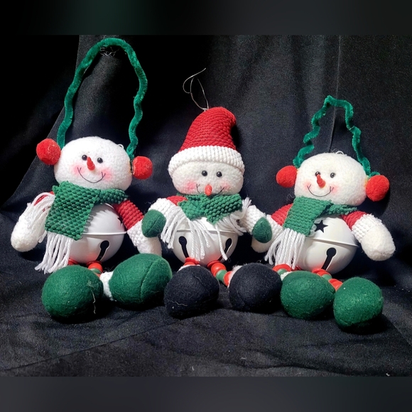 Snowmen bells- set of 3 - Picture 2 of 2